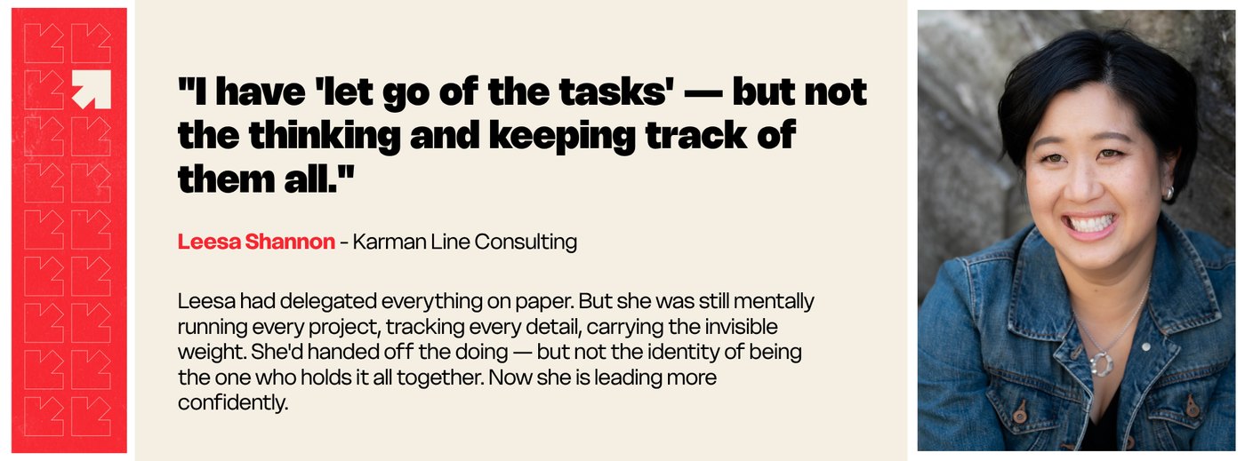 Leesa Shannon, Karman Line Consulting — "I have let go of the tasks — but not the thinking and keeping track of them all."